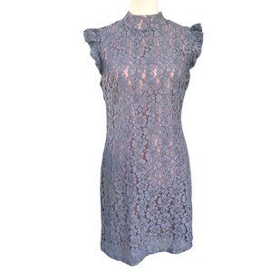 Tahari Dusty Blue Lace Sheath Dress Women’s Size 10